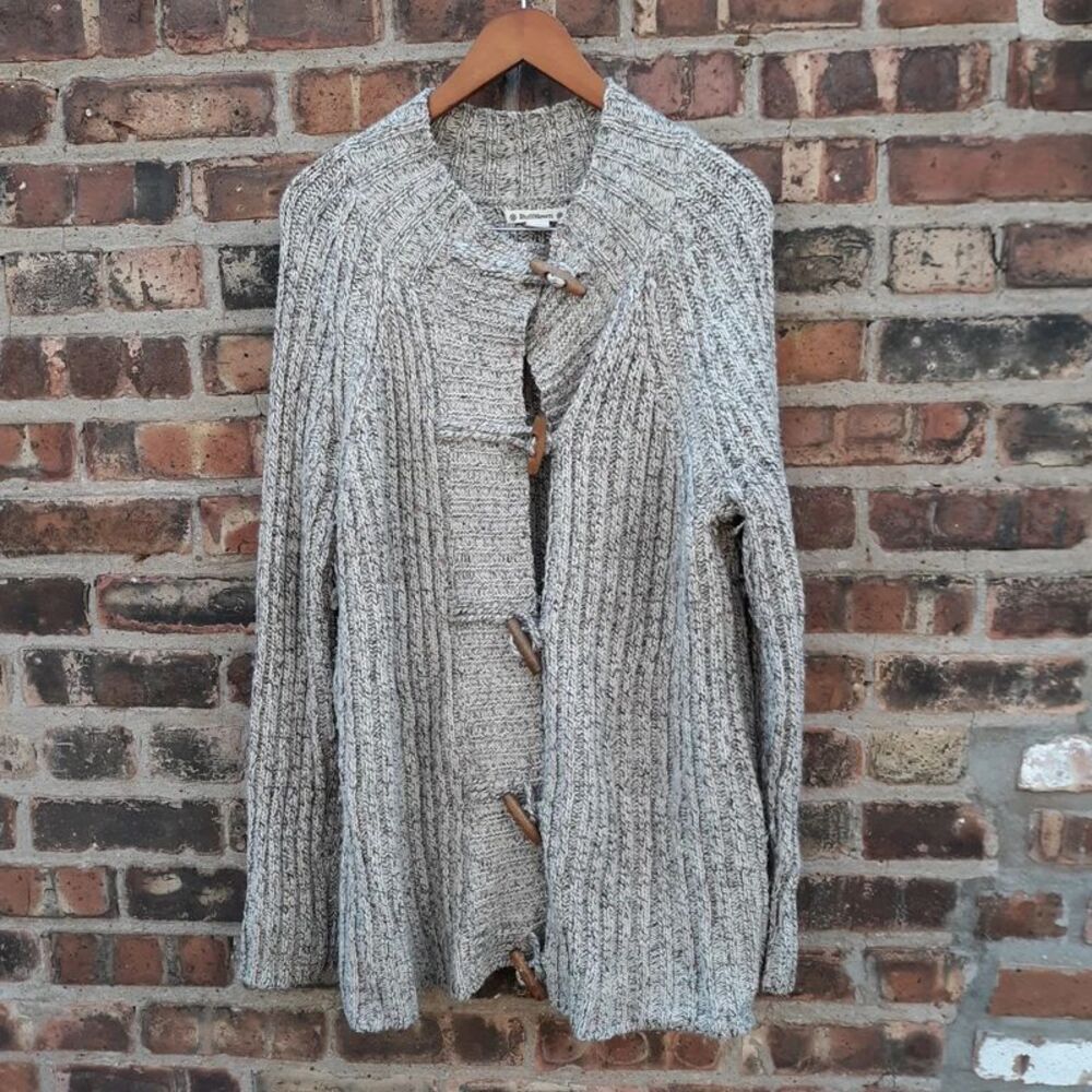 Ruff Hewn Toggle Knit Cardigan Sweater Chunky Oatmeal Speckled Wool Blend 2X